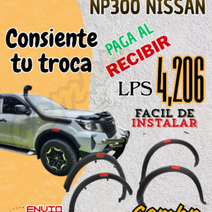 Set de fender para Nissan Np300 2016 2025 rojo con negro