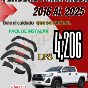 Set de fender para Toyota Hilux 2016 2025 rojo con negro
